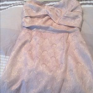 Strapless pink and gold dress